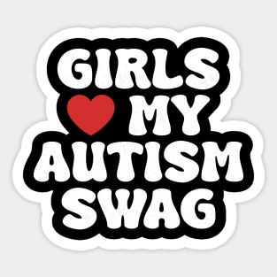 Girls Heart My Autism Swag Funny Girls Love My Autism Swag Sticker